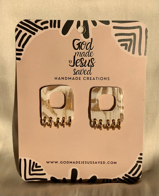 New Creatures: Square Gold Hoop Studs