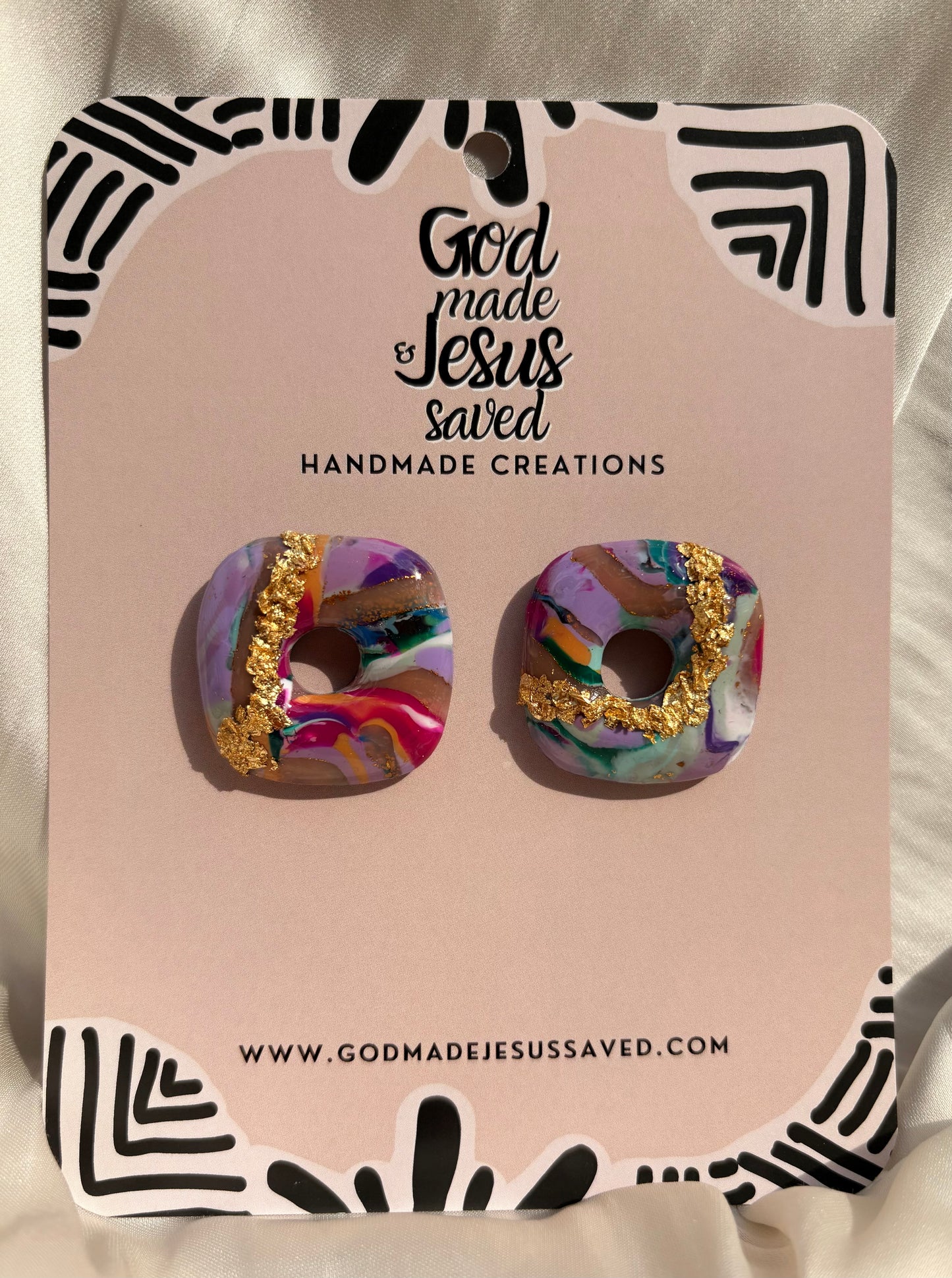 Life More Abundantly: Square Gold Earrings