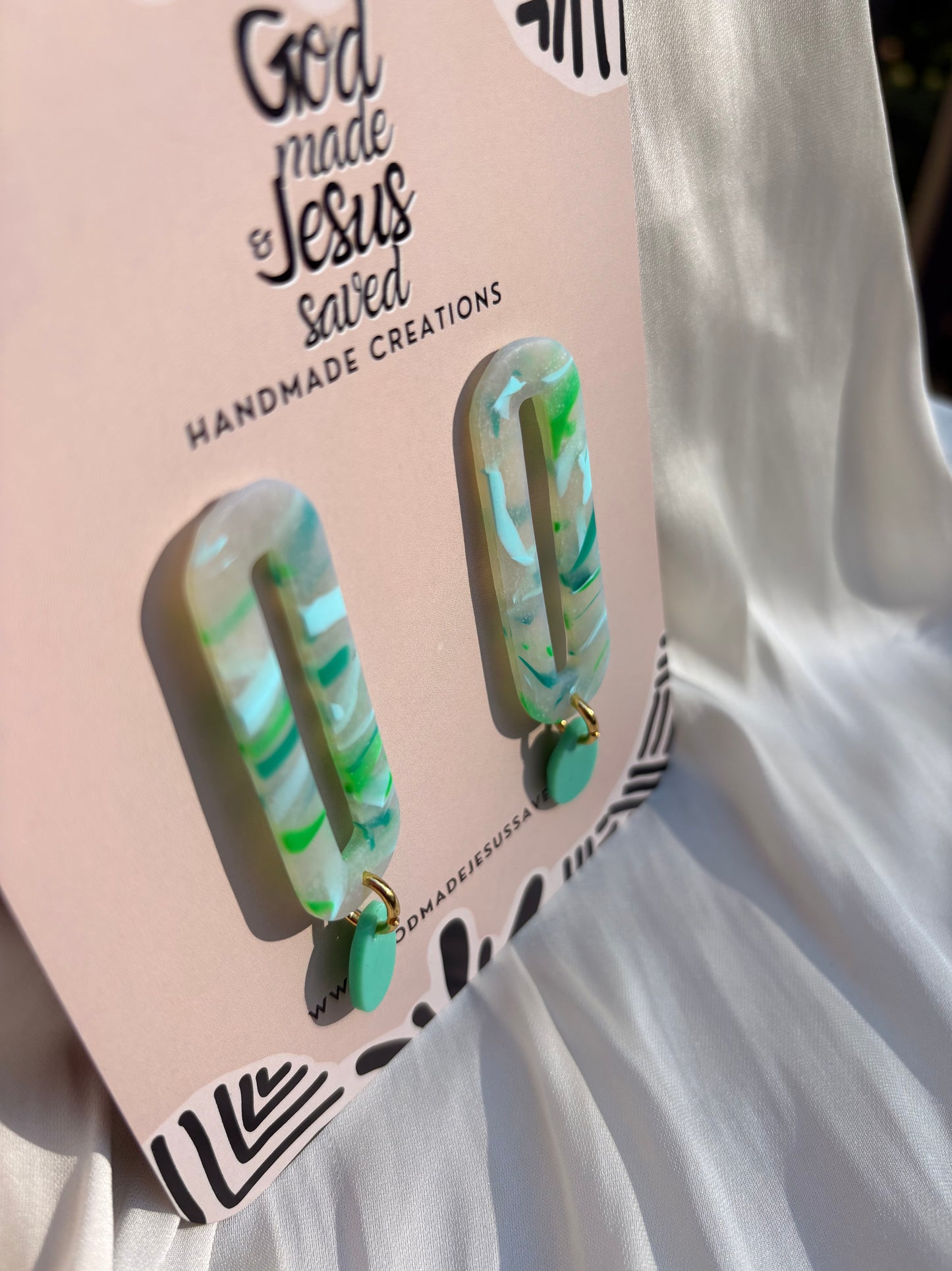 He Restores My Soul: Oval Dangle Earrings