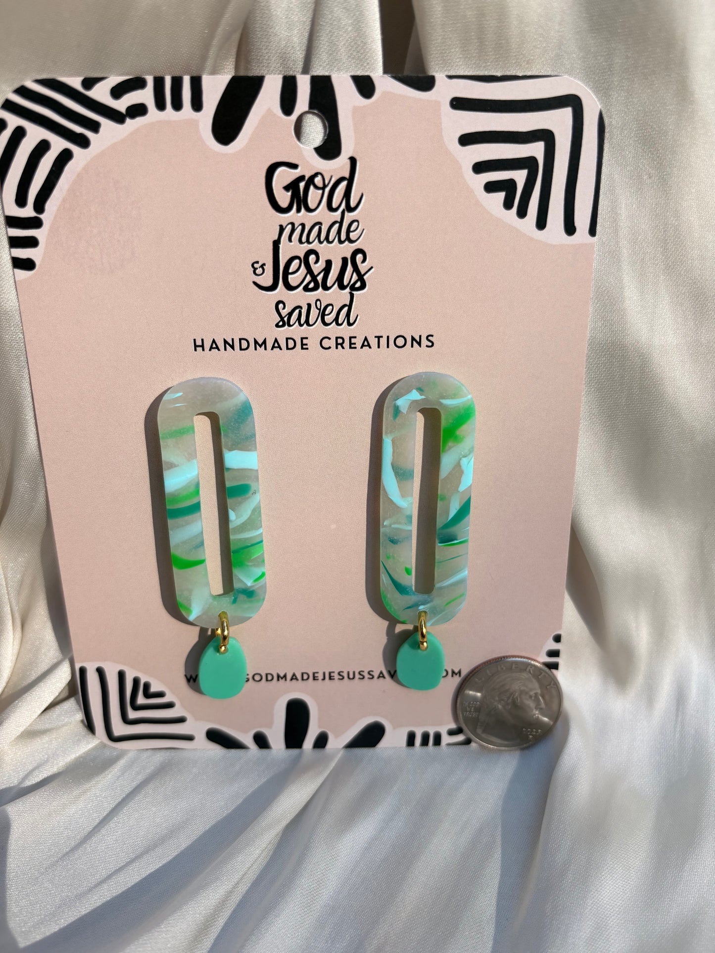 He Restores My Soul: Oval Dangle Earrings