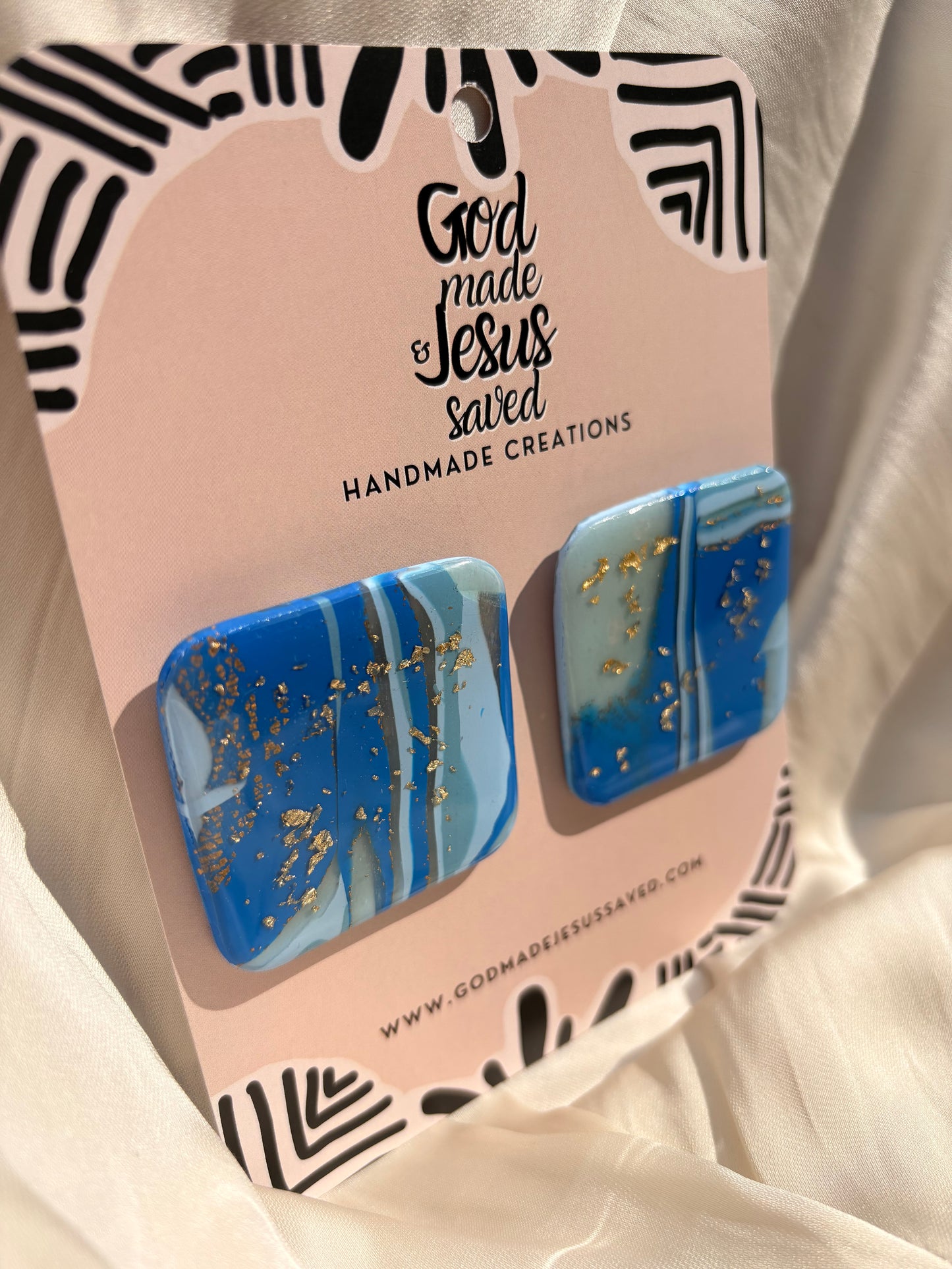 Beside the Still Waters: Large Square Earrings