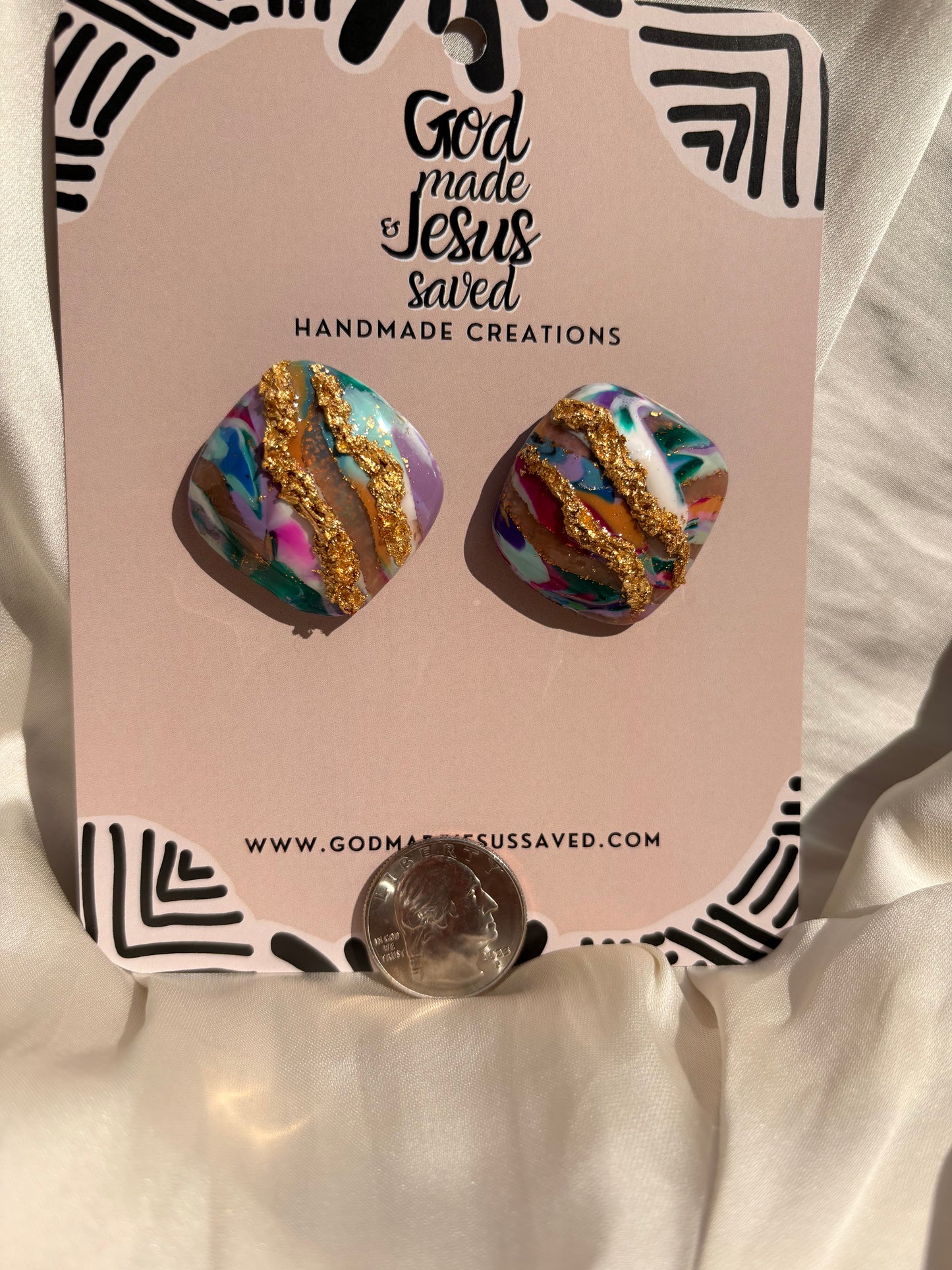 Life More Abundantly: Square Clip-On Earrings
