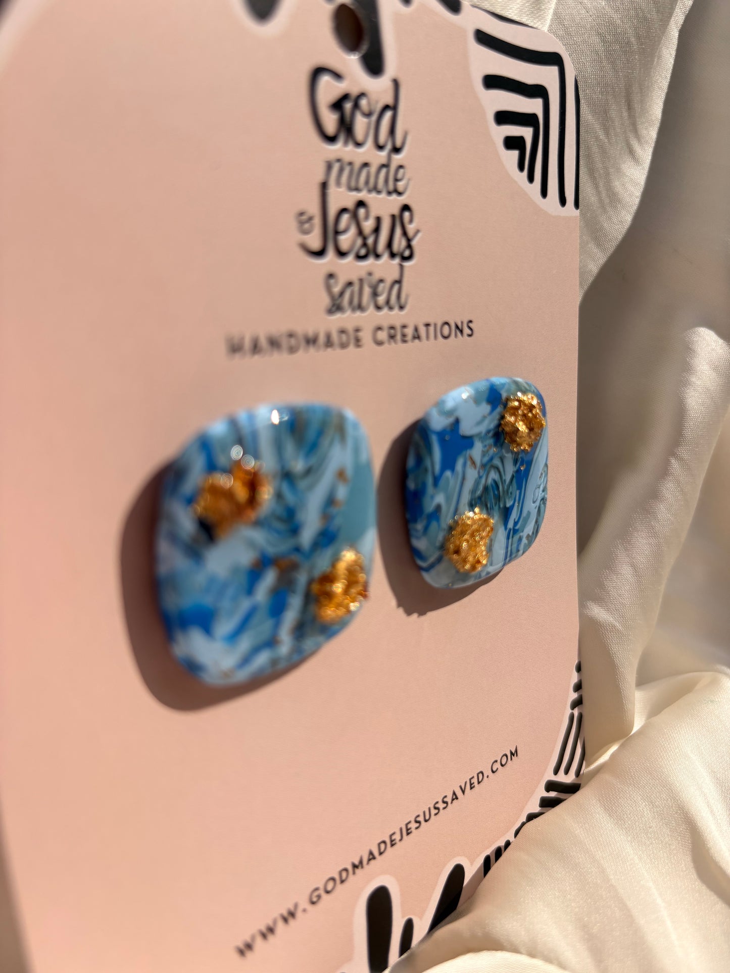 Beside the Still Waters: Square Gold Lily Earrings