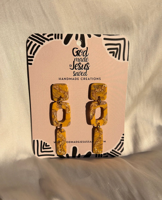 Sweeter Than Honey: Square Dangle Earrings