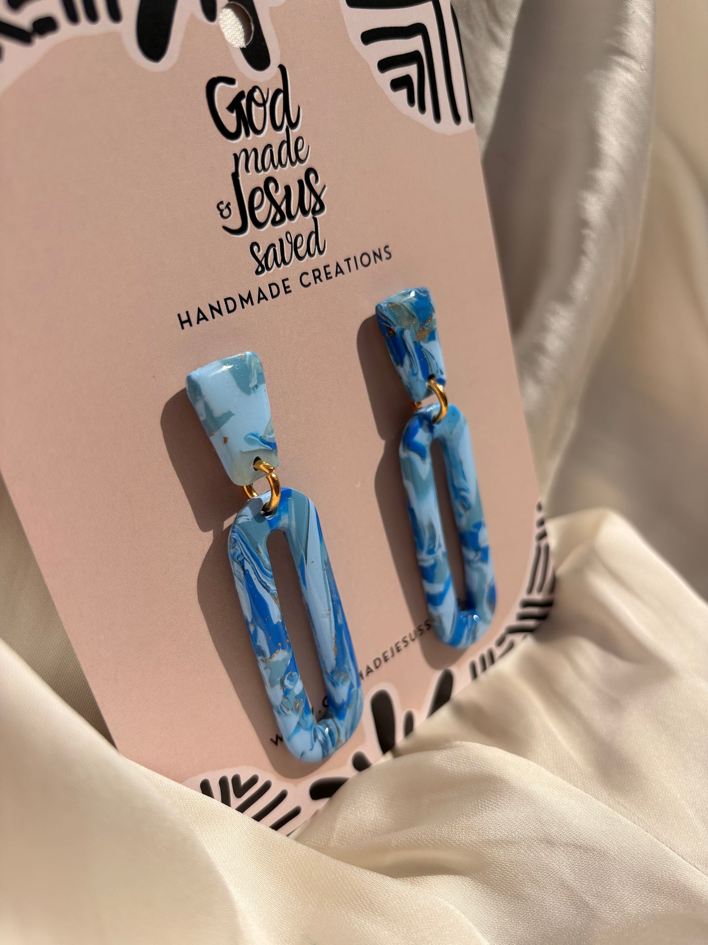 Beside the Still Waters: Oval Dangle Earrings