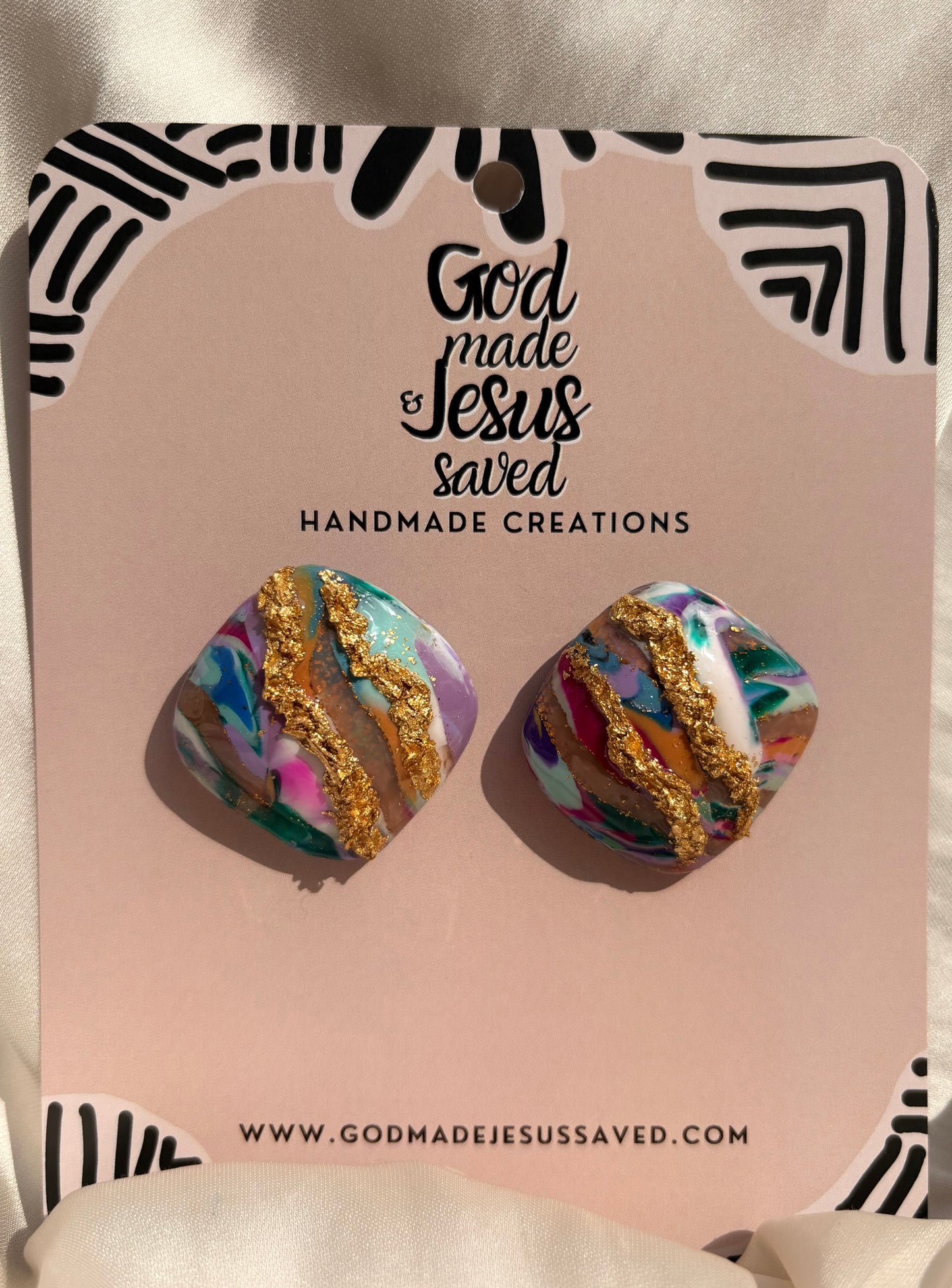 Life More Abundantly: Square Clip-On Earrings