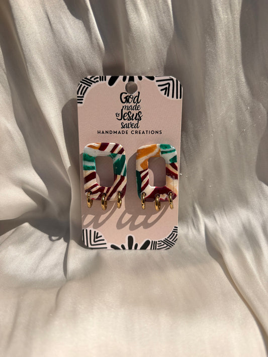 Coat of Many Colors: Rectangle Gold Hoop Studs
