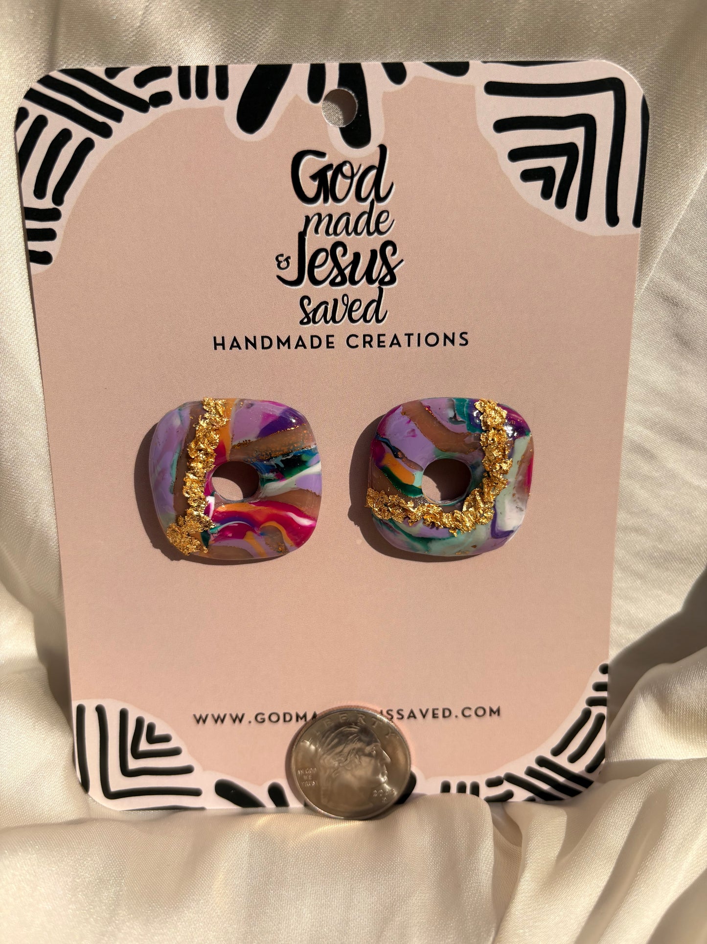 Life More Abundantly: Square Gold Earrings