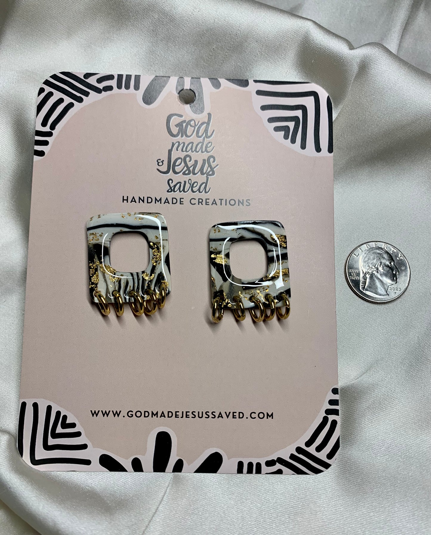 From the Dust: Square Gold Hoop Studs