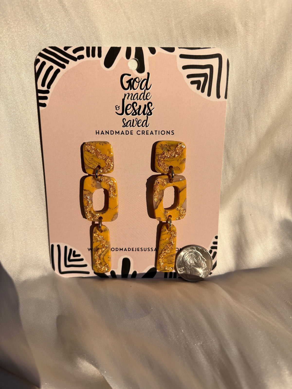 Sweeter Than Honey: Square Dangle Earrings