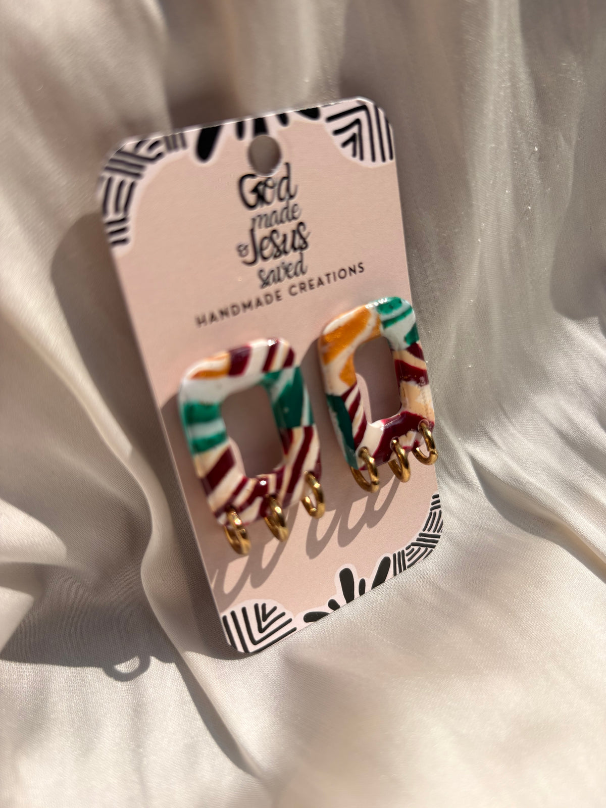 Coat of Many Colors: Rectangle Gold Hoop Studs