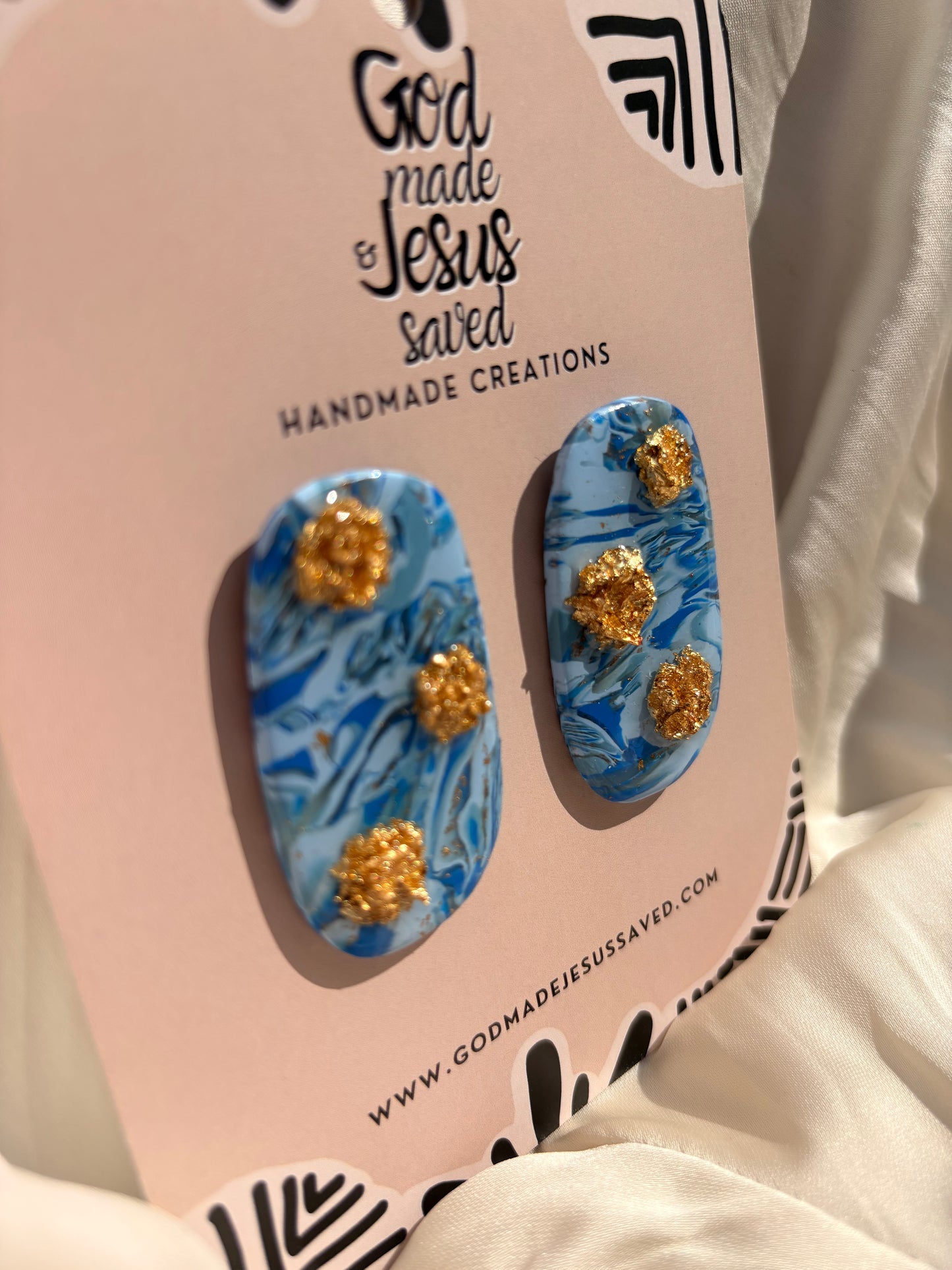 Beside the Still Waters: Oval Gold Lily Earrings