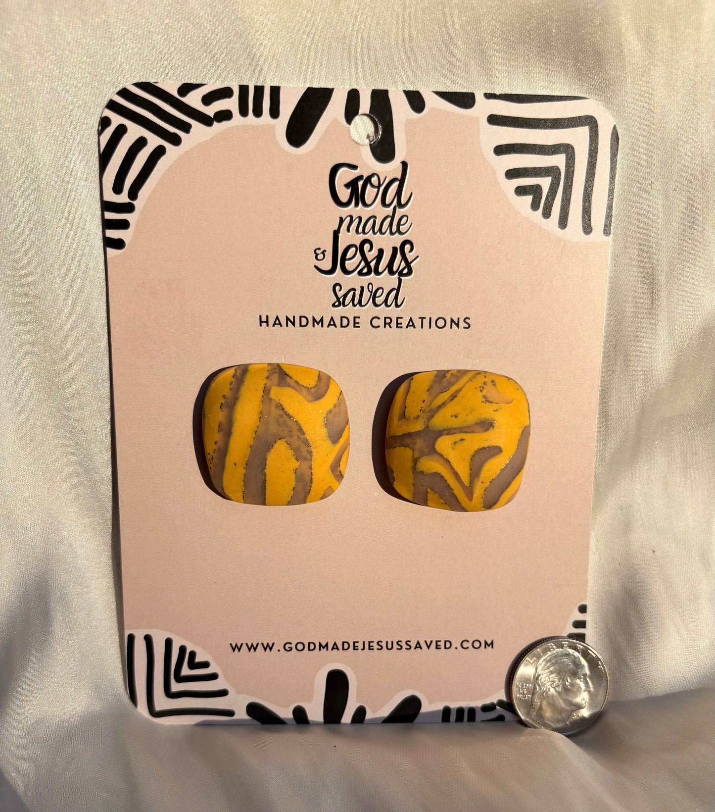 Sweeter Than Honey: Square Clip On Earrings