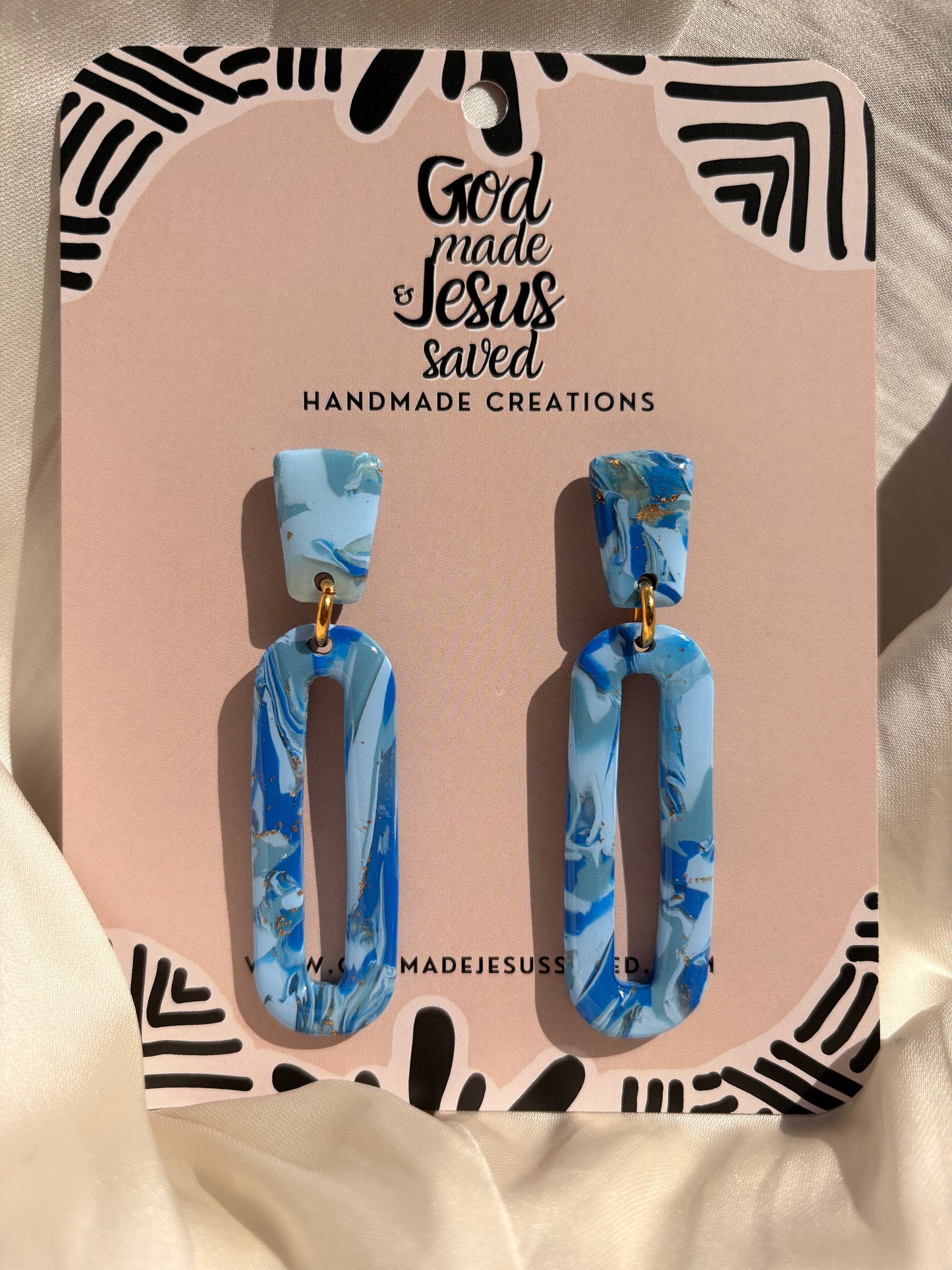 Beside the Still Waters: Oval Dangle Earrings