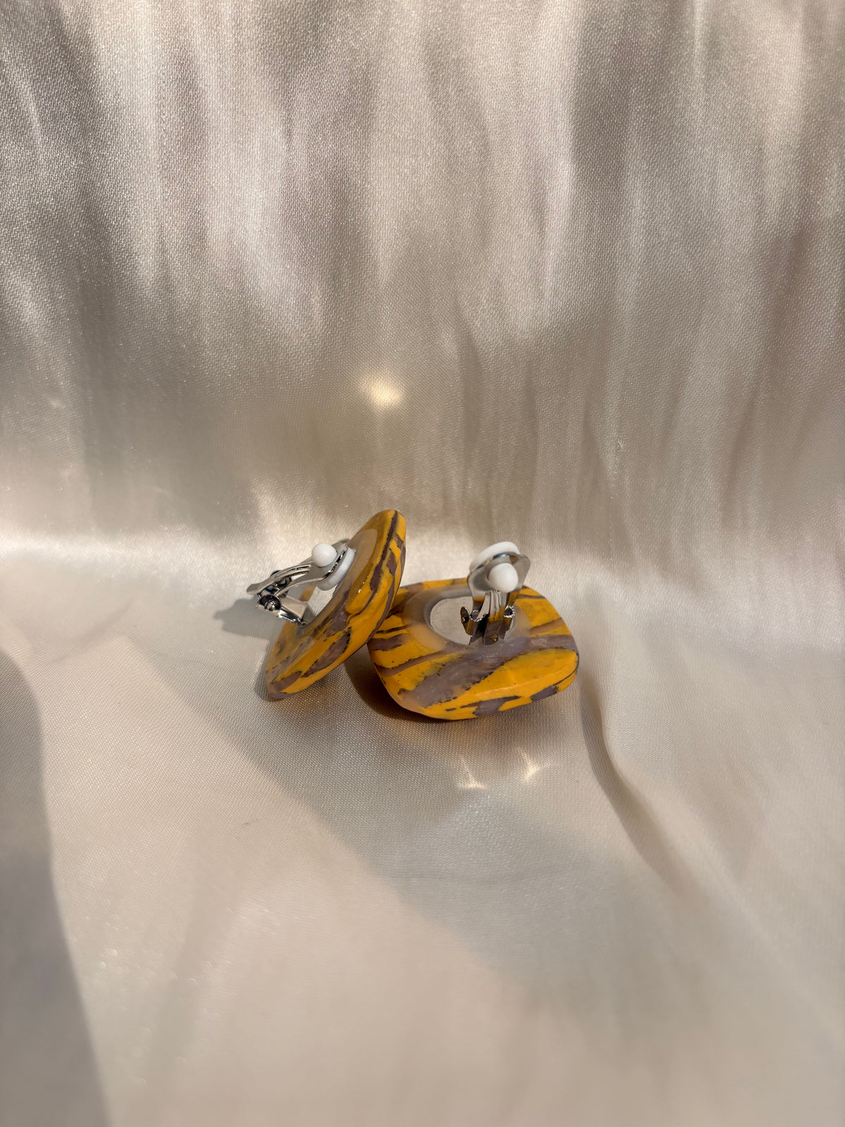 Sweeter Than Honey: Square Clip On Earrings