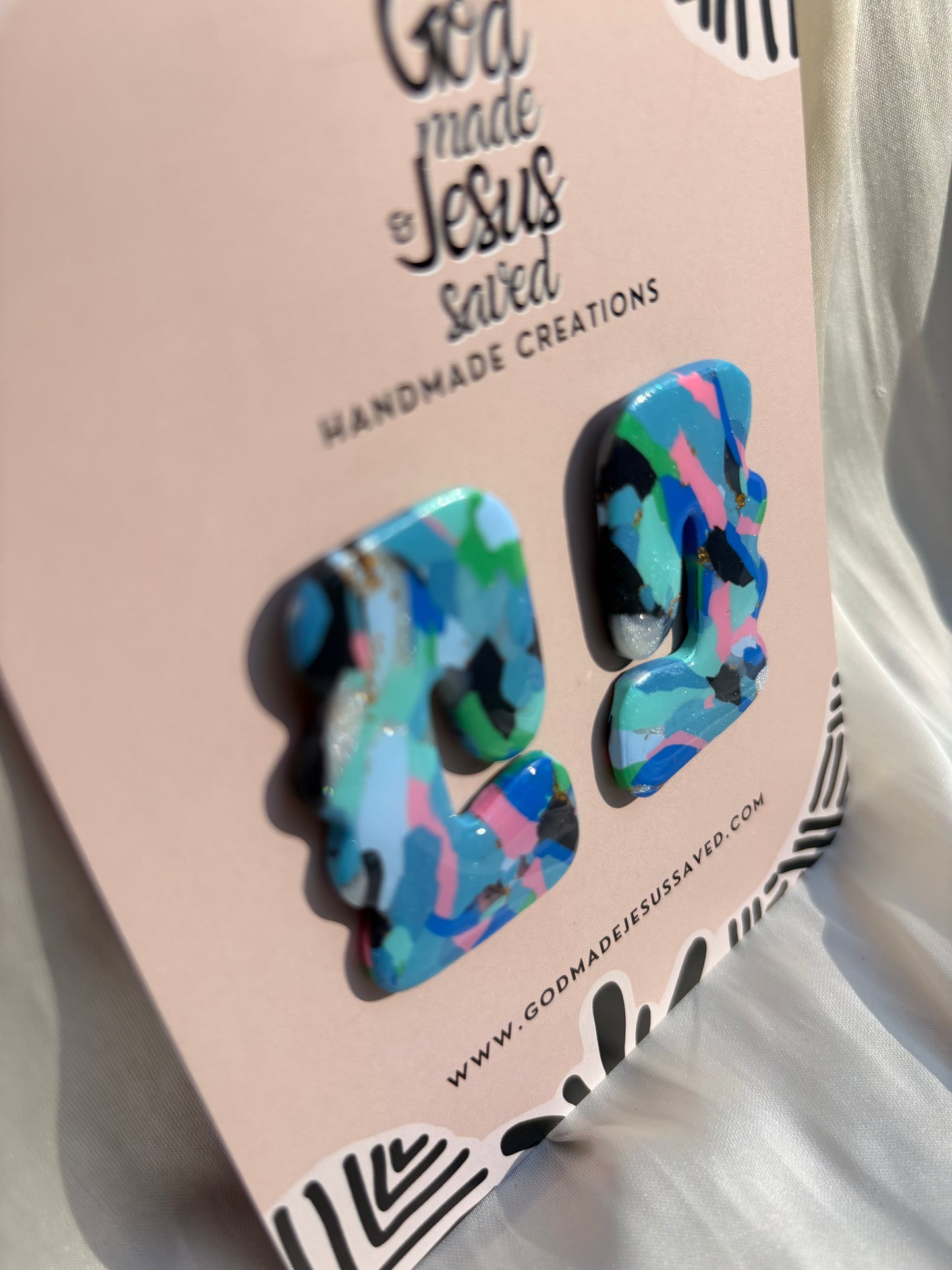Through The Midst of the Sea: Abstract Stud Earrings