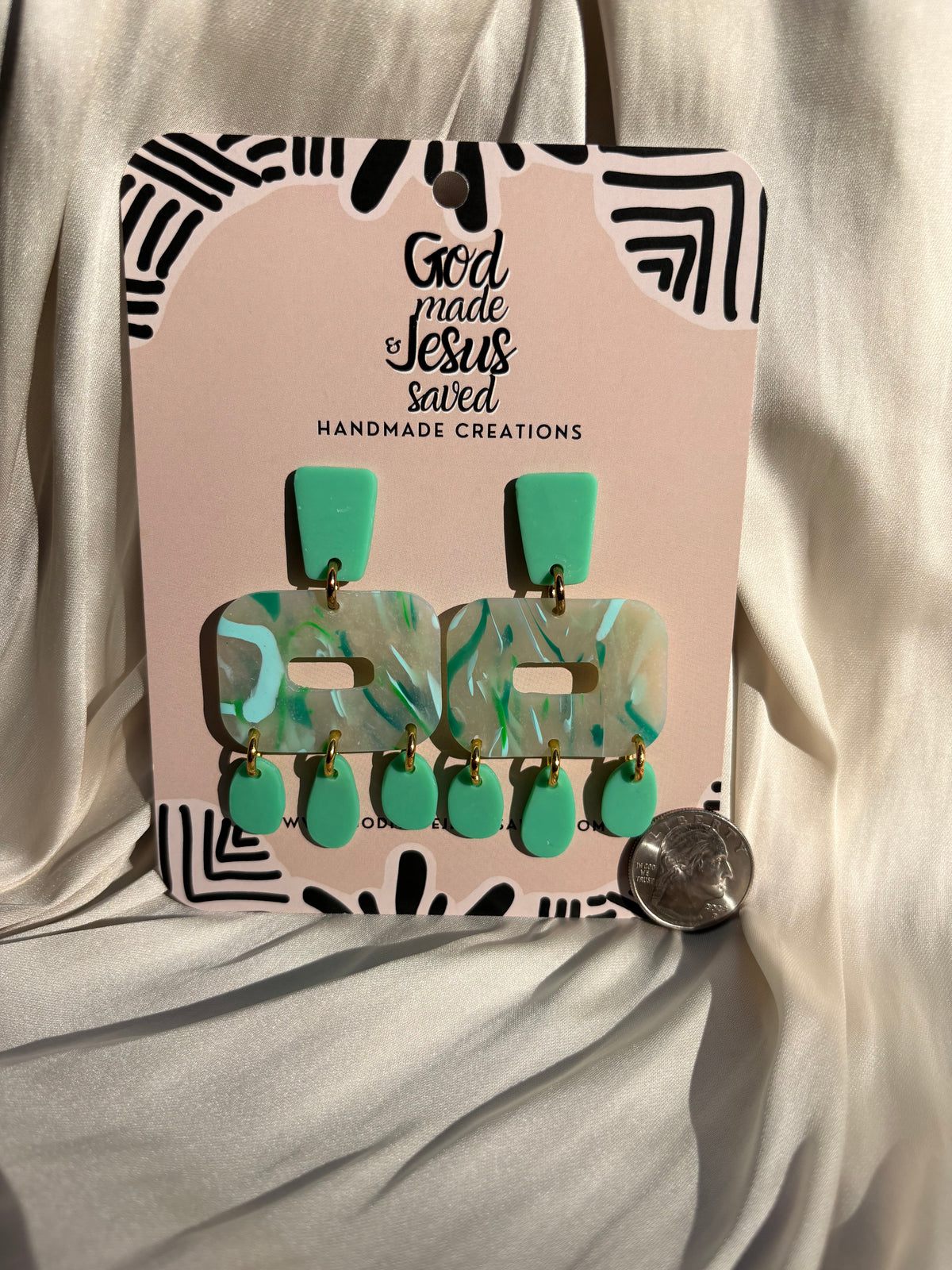 He Restores My Soul: Rectangle Dangle Earrings