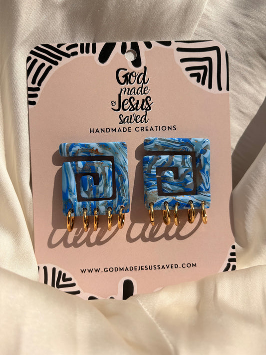 Beside the Still Waters: Maze & Gold Hoop Earrings