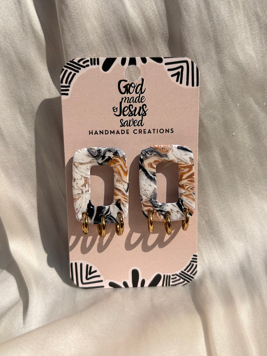 Standing on Mountain Heights: Rectangle Gold Hoop Earrings