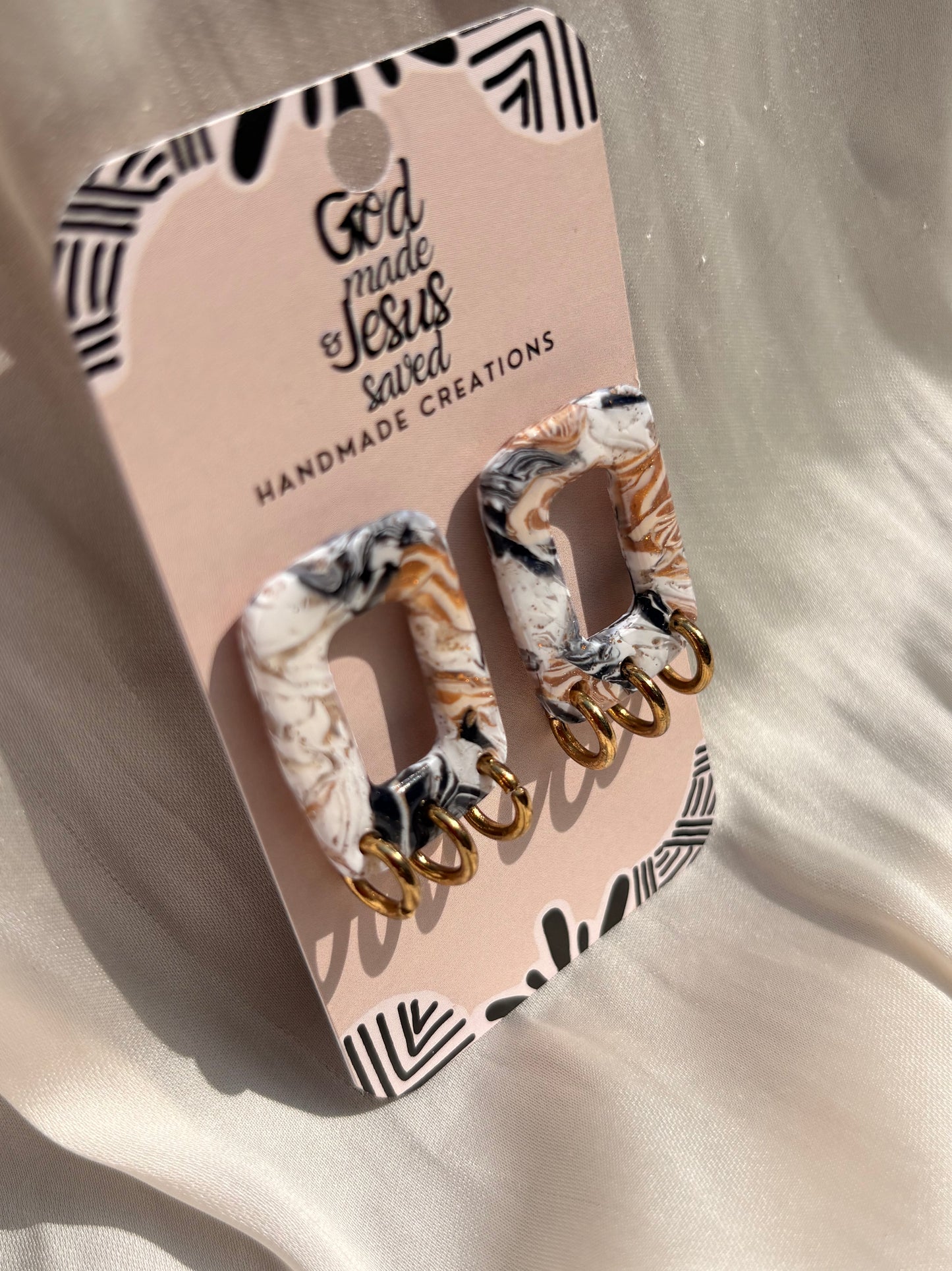 Standing on Mountain Heights: Rectangle Gold Hoop Earrings