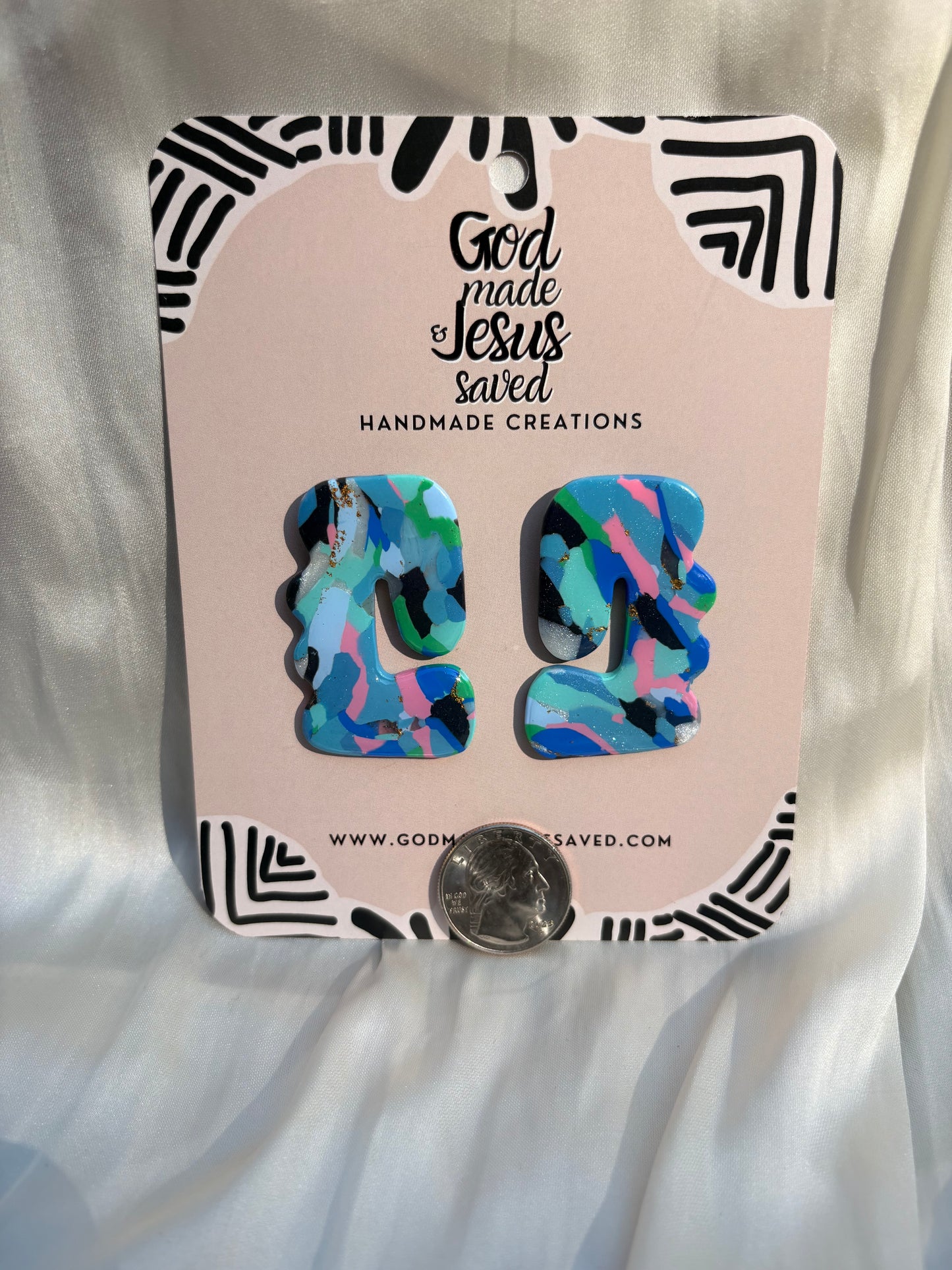 Through The Midst of the Sea: Abstract Stud Earrings