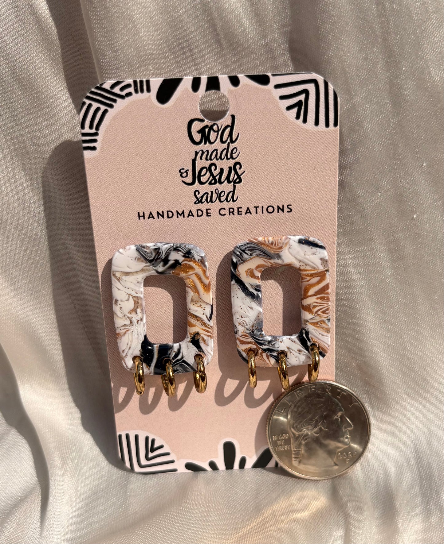Standing on Mountain Heights: Rectangle Gold Hoop Earrings