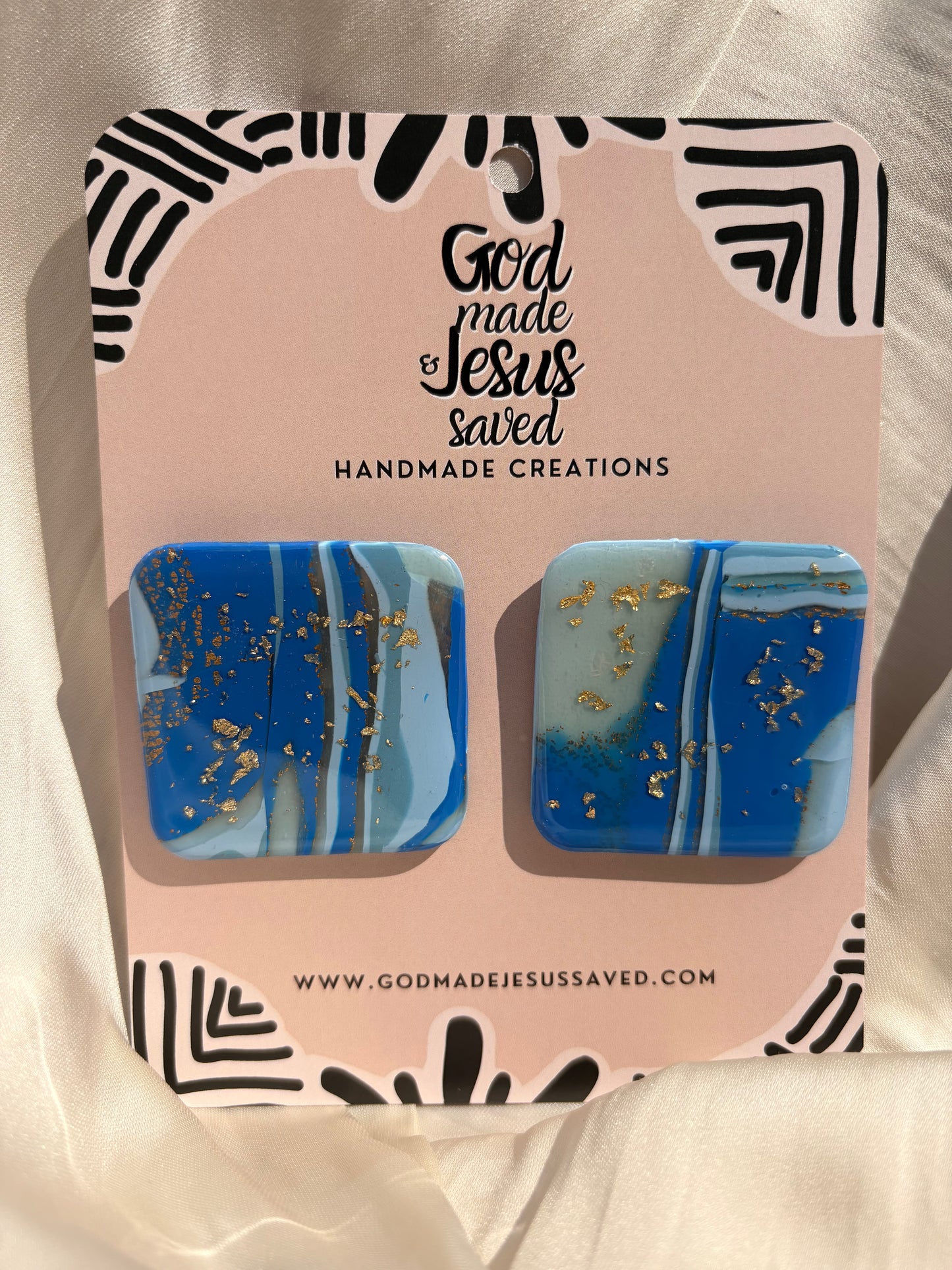 Beside the Still Waters: Large Square Earrings