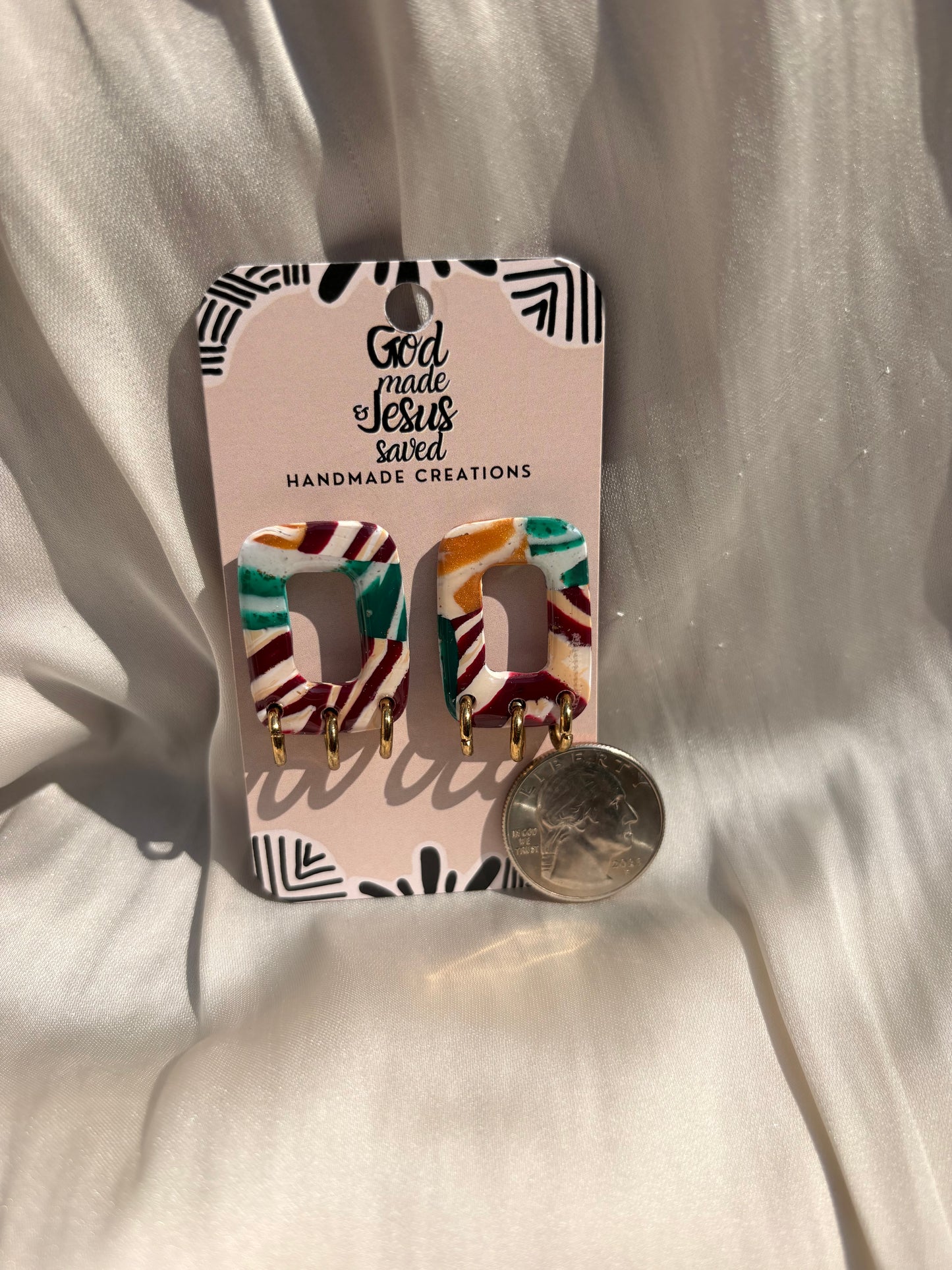 Coat of Many Colors: Rectangle Gold Hoop Studs