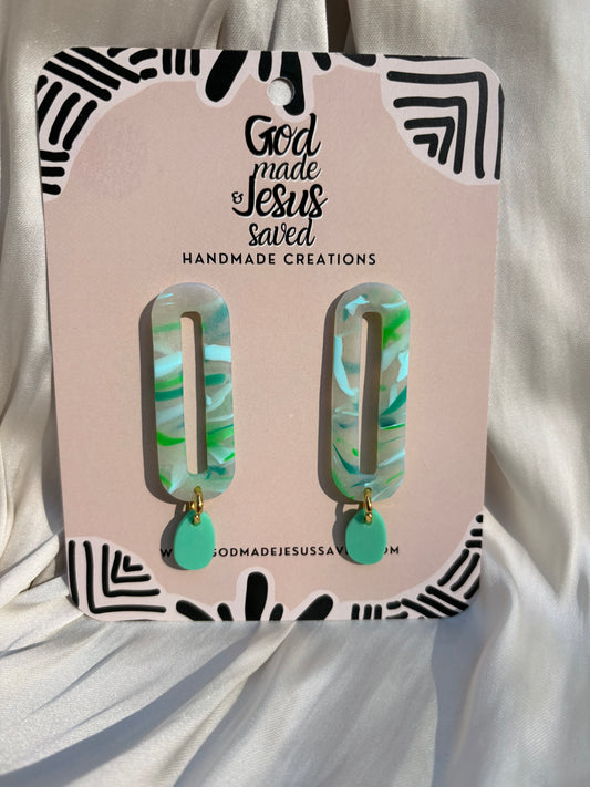 He Restores My Soul: Oval Dangle Earrings