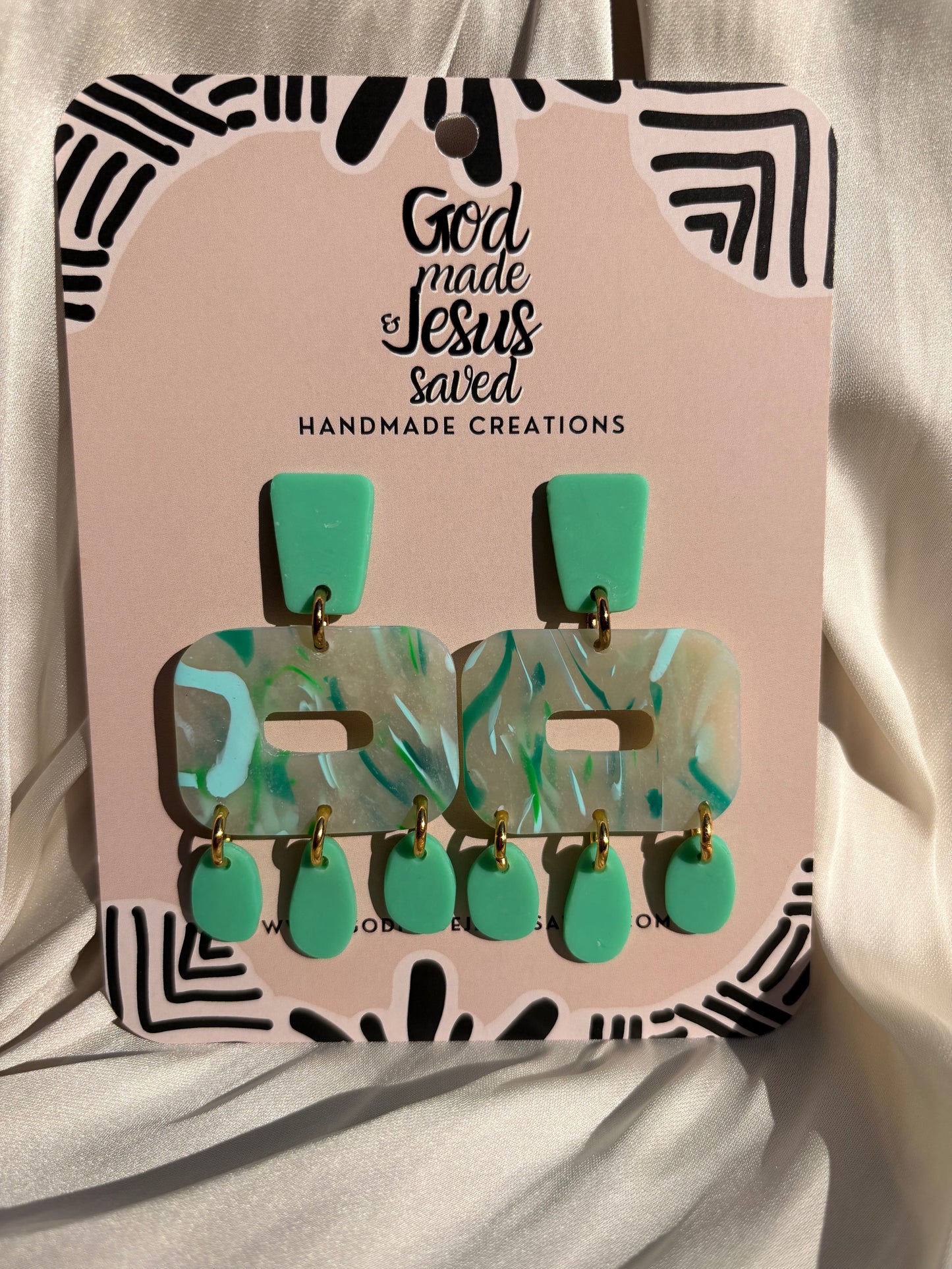 He Restores My Soul: Rectangle Dangle Earrings