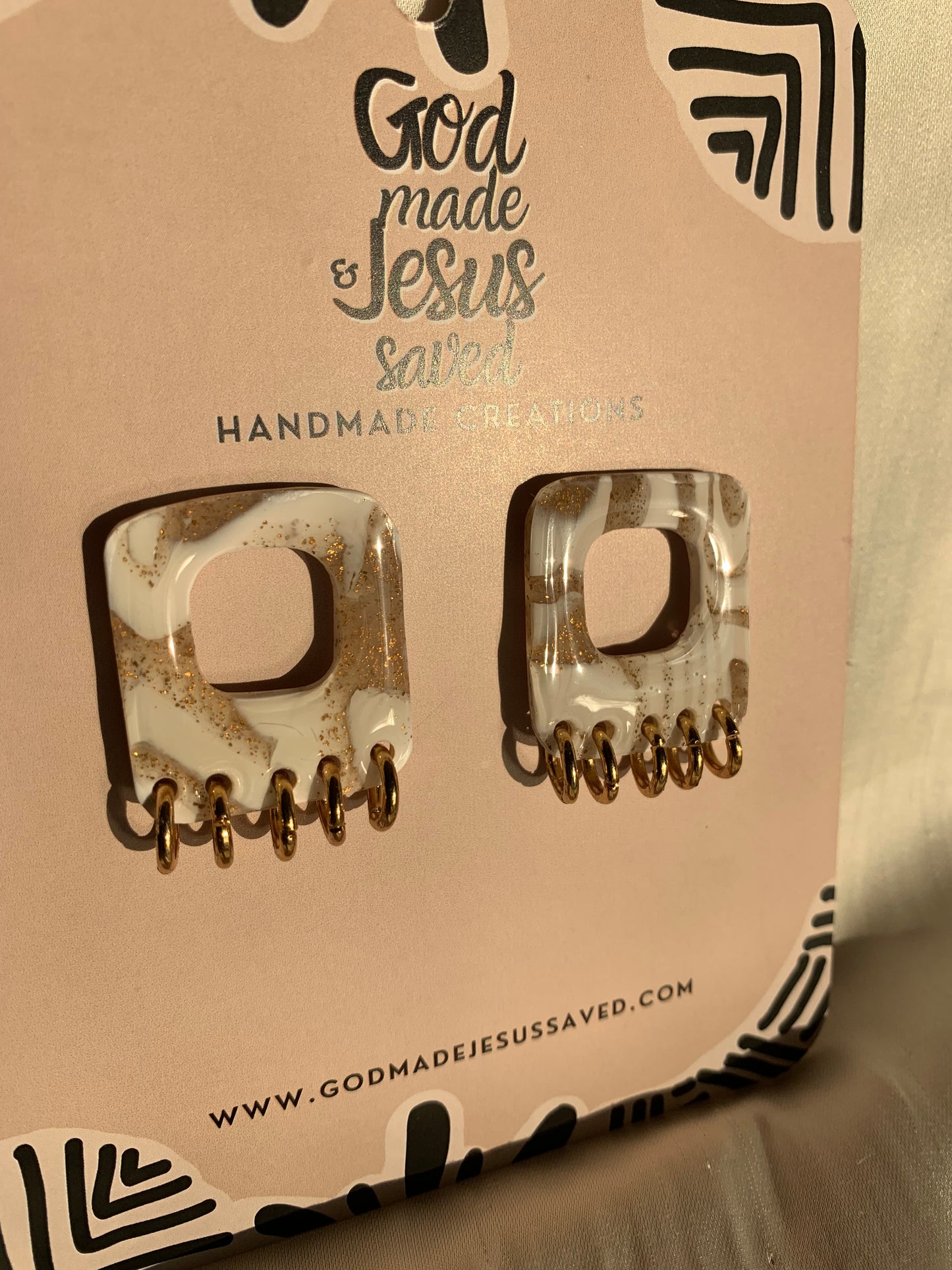 New Creatures: Square Gold Hoop Studs