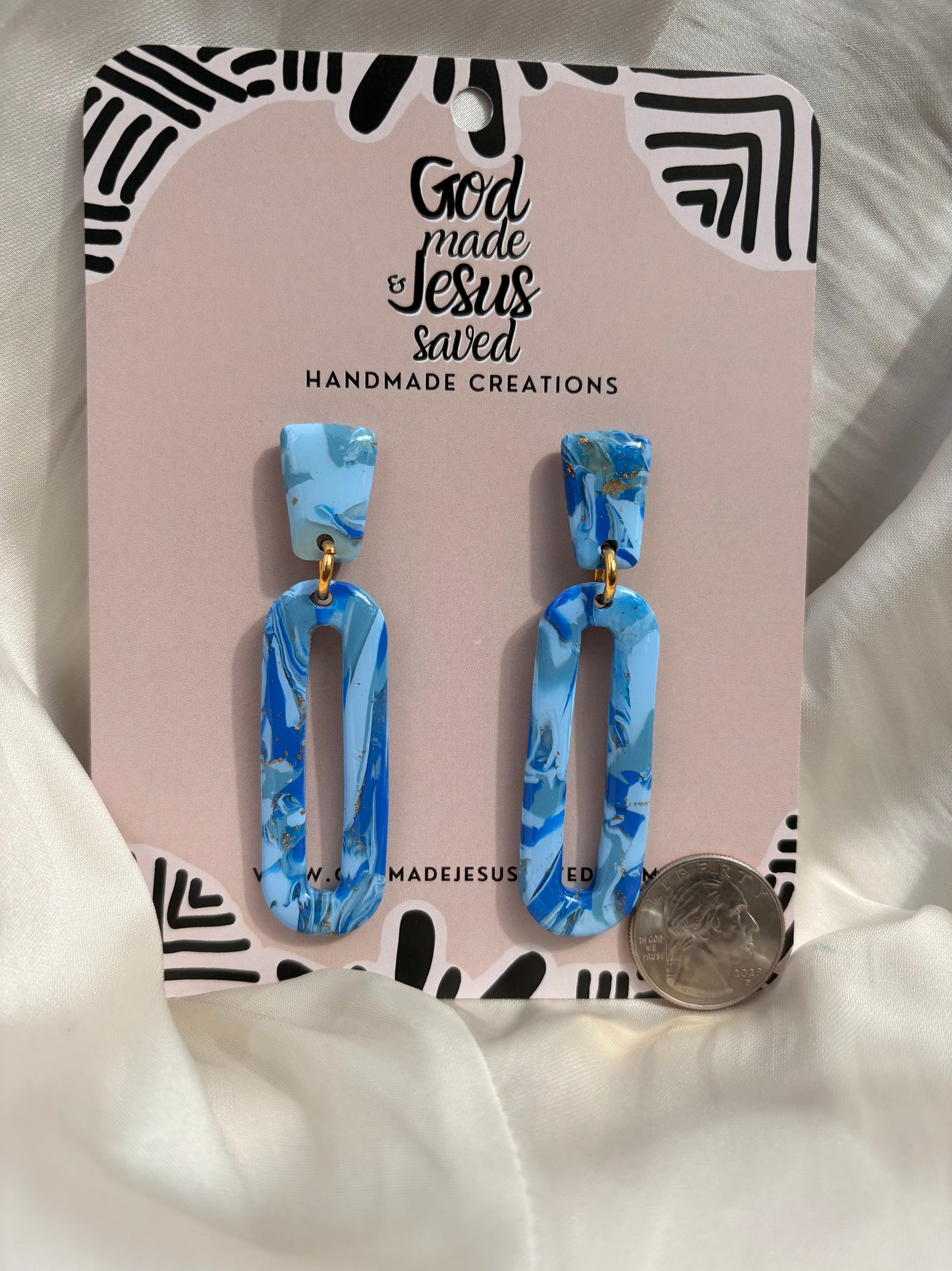 Beside the Still Waters: Oval Dangle Earrings