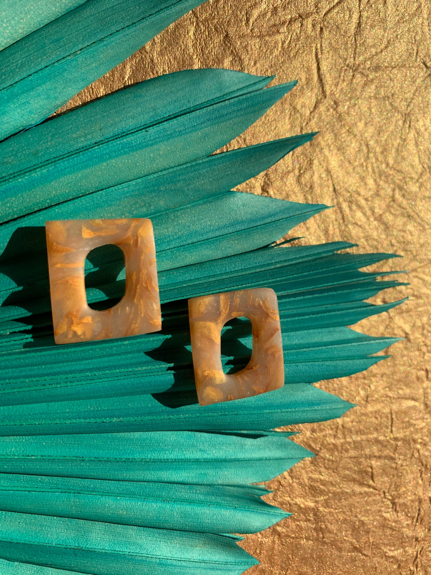 Beauty in Gold: Small Square Studs