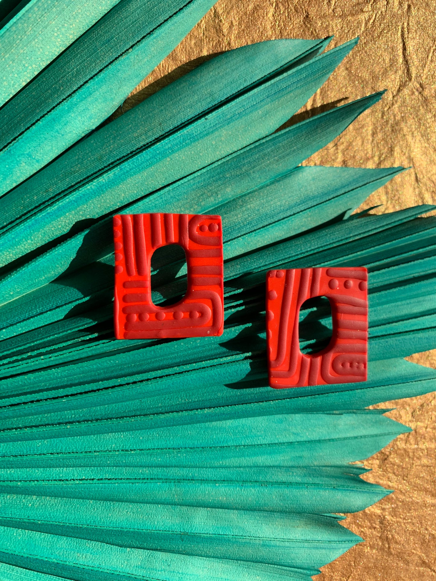 Pathways in Crimson: Square Studs