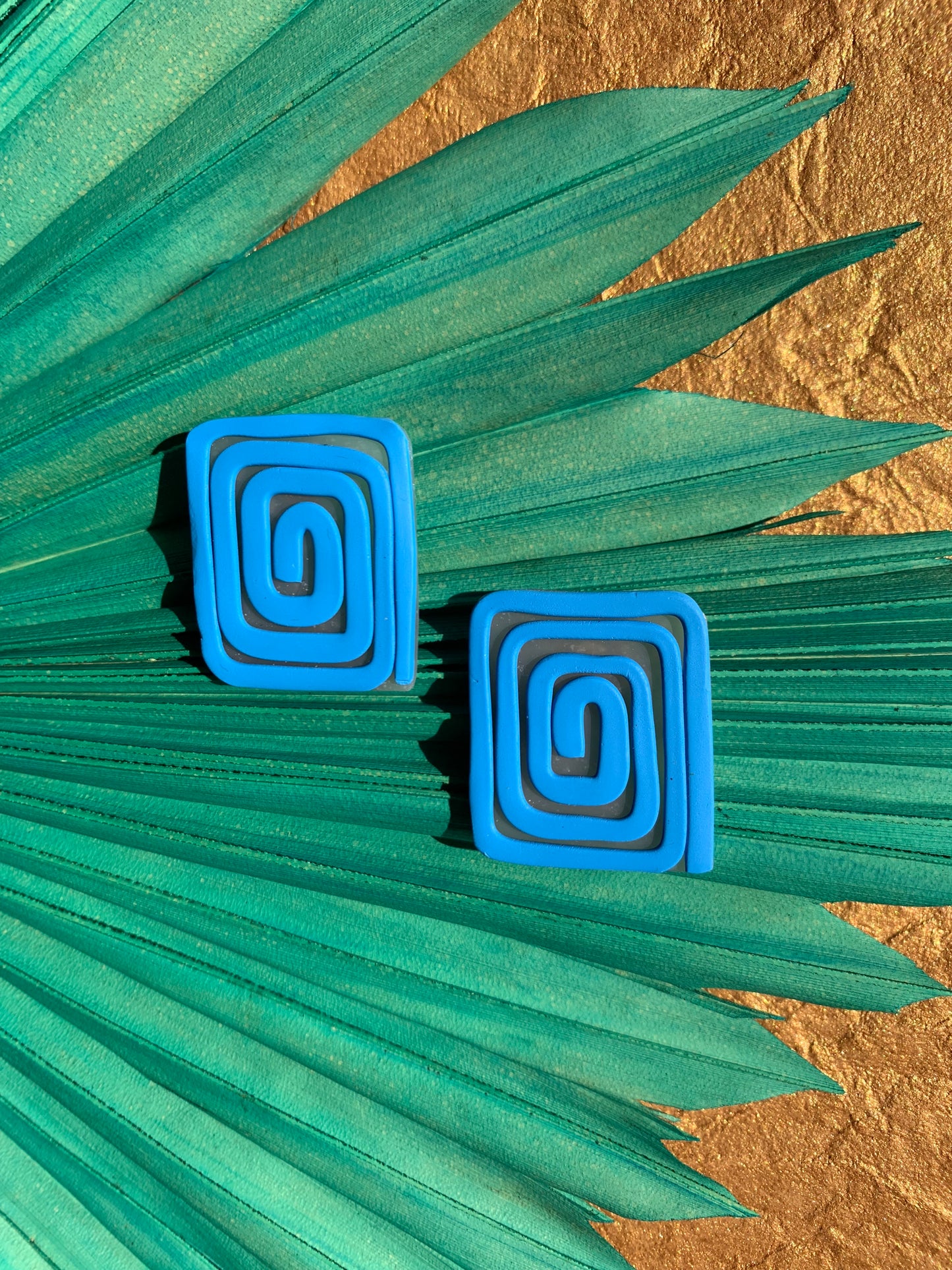 Journey in Bleu: Square Earrings