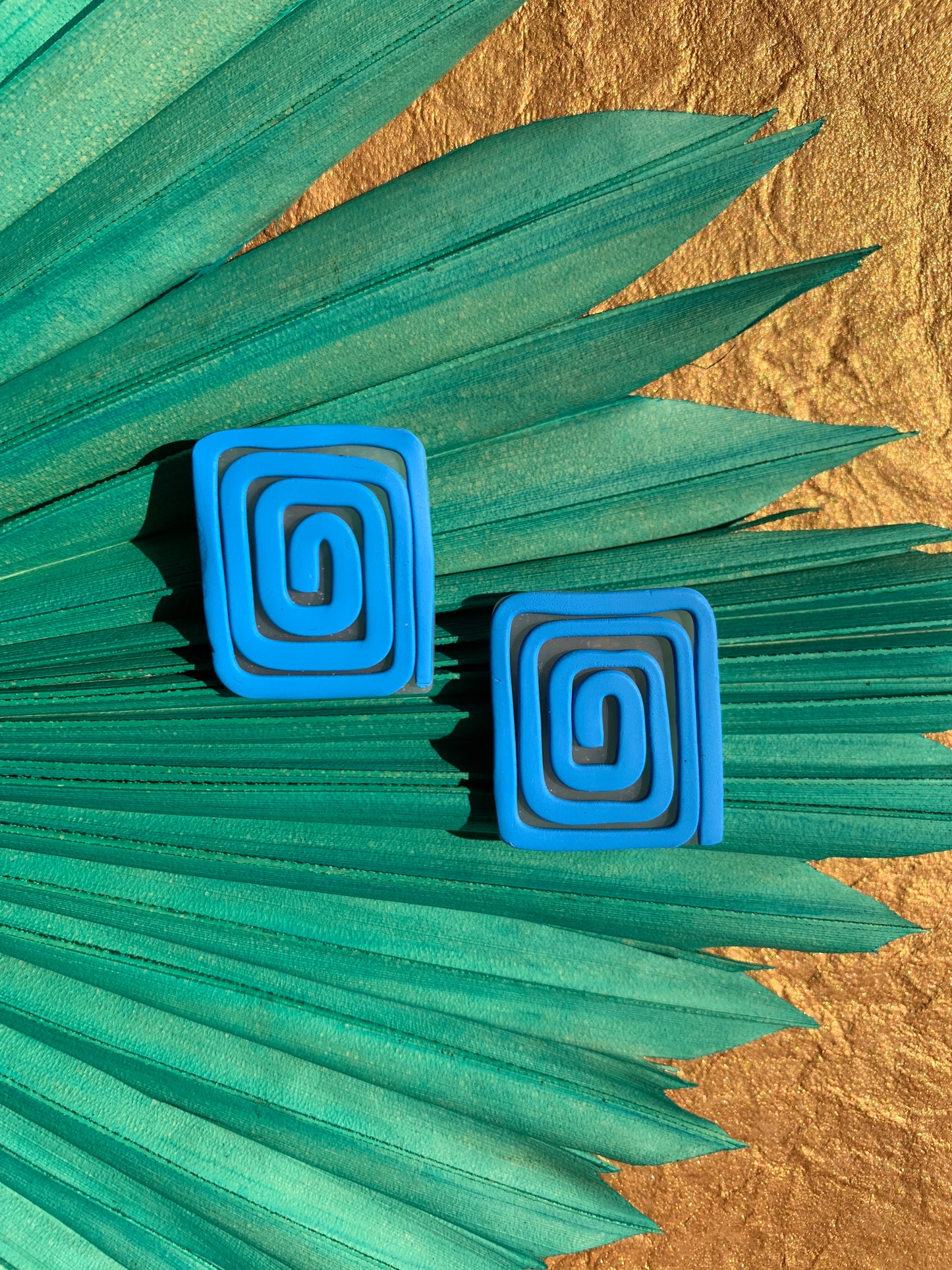 Journey in Bleu: Square Earrings