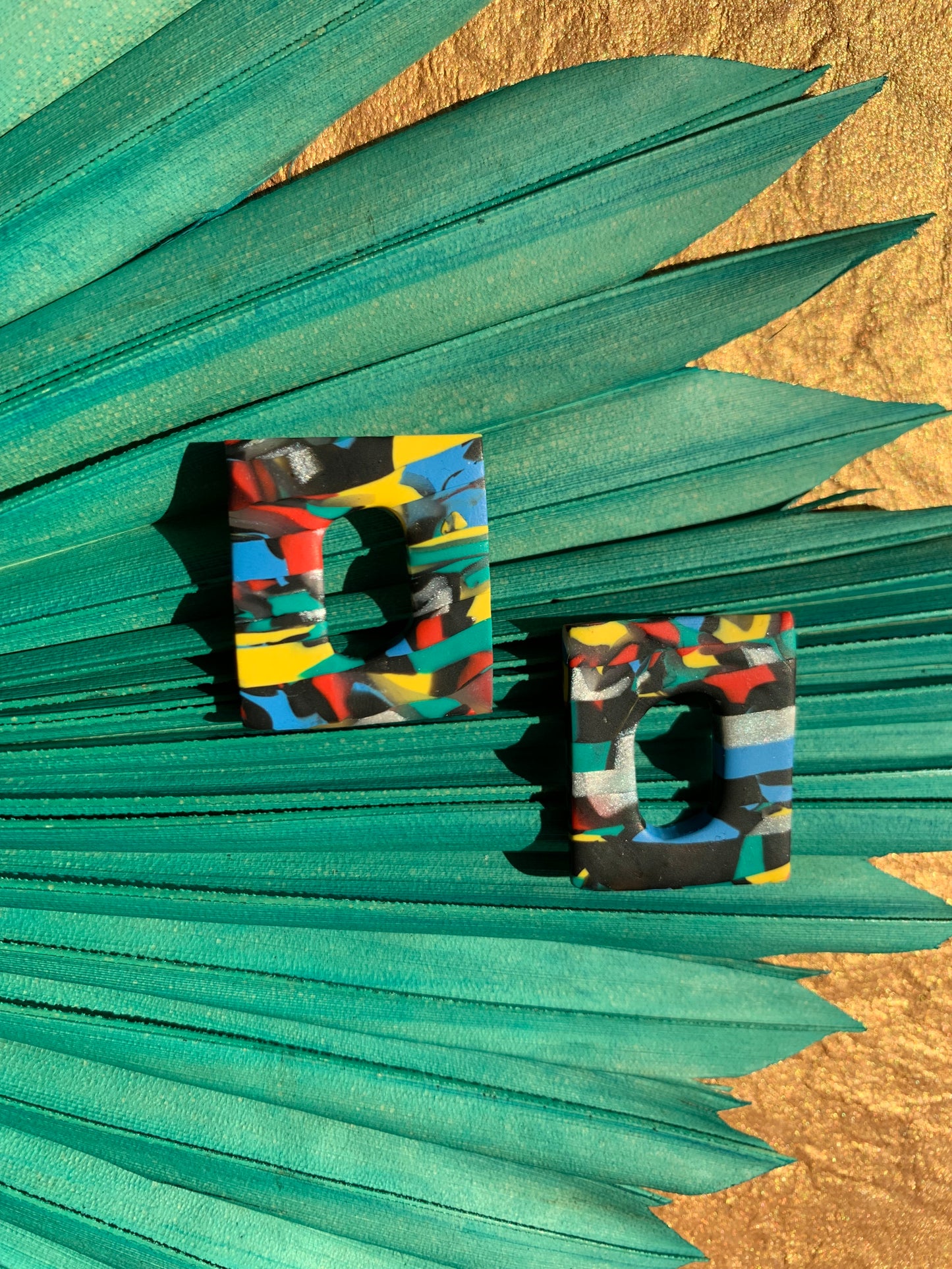 Stained Glass: Square Earrings