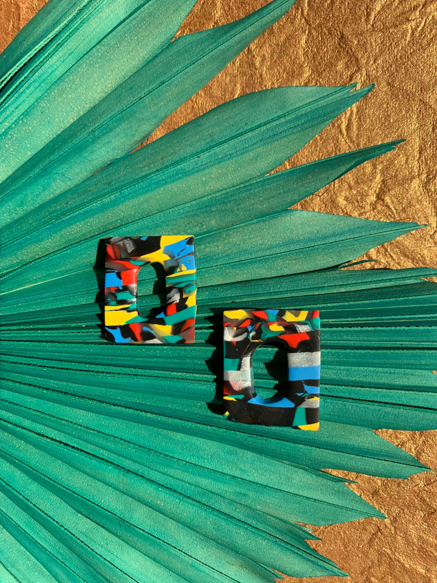 Stained Glass: Square Earrings