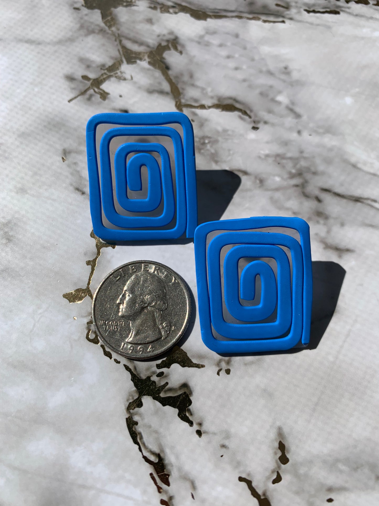 Journey in Bleu: Square Earrings