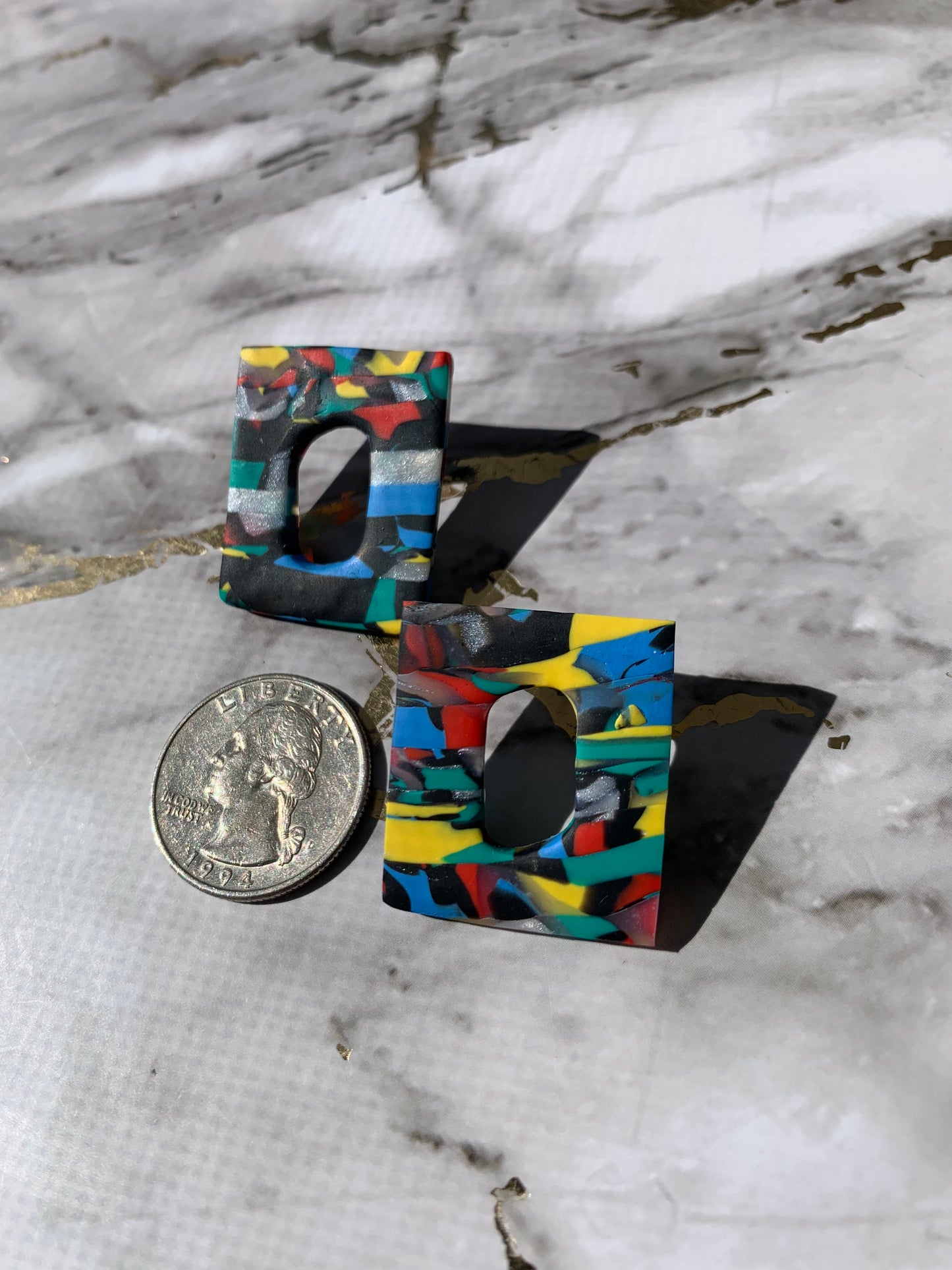 Stained Glass: Square Earrings