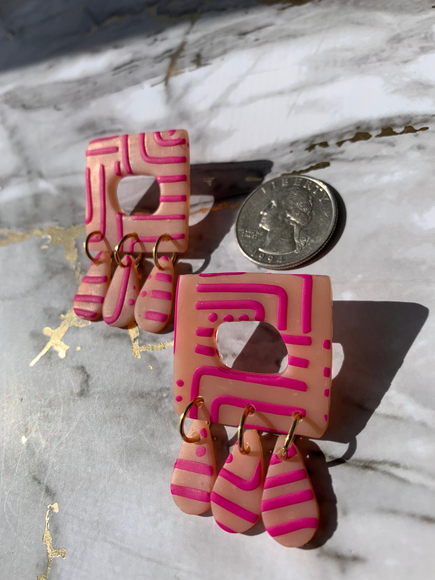 Pathways in Fuschia: Square Dangles